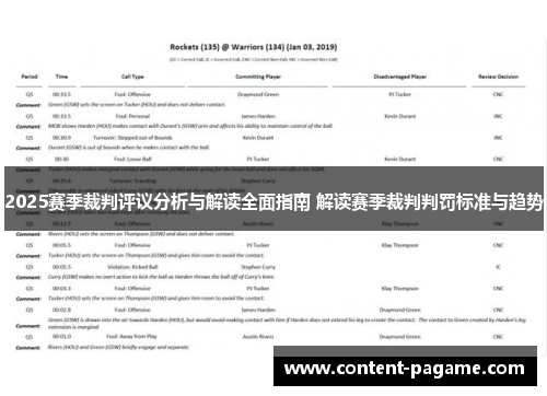 2025赛季裁判评议分析与解读全面指南 解读赛季裁判判罚标准与趋势